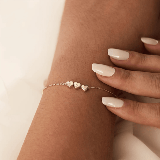 Custom Heart Initial Bracelet