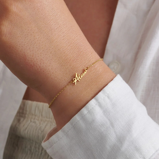 Custom Tiny Script Name Bracelet