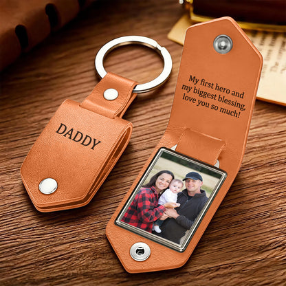 Custom Leather Photo Keyring