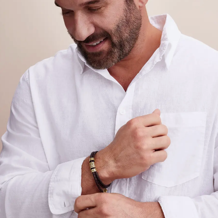 For Him | Custom Name Bead Bracelet