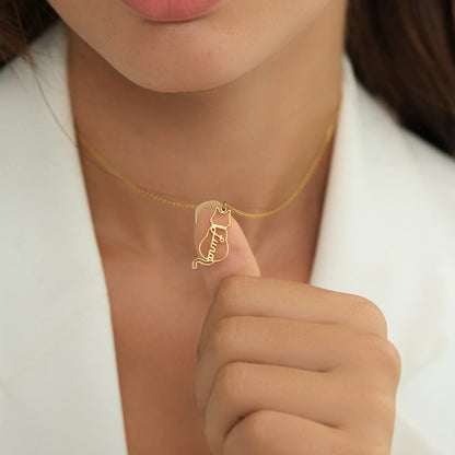 Custom Cat Name Necklace
