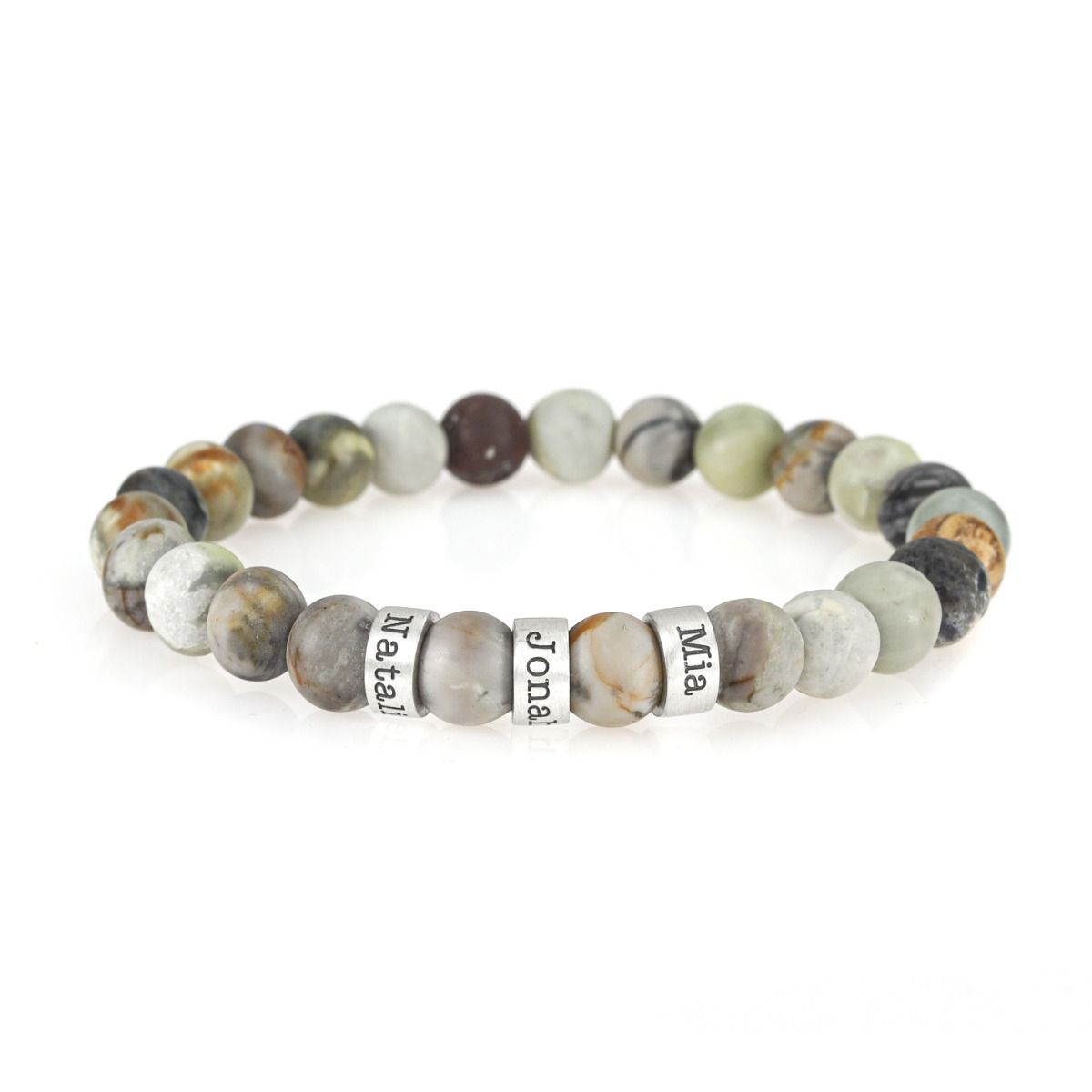 Picasso Jasper Stones Name Bracelet for Men