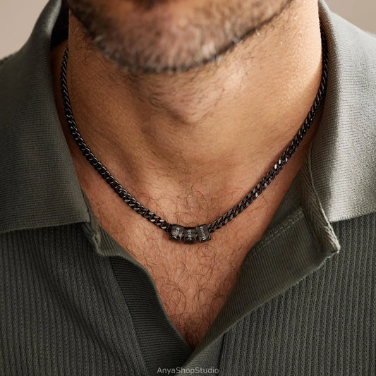 For Him | Custom Name Bead Necklace